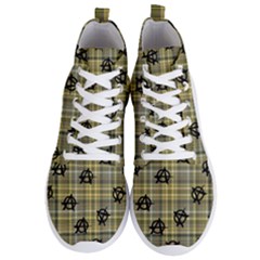 Yellow Plaid Anarchy Men s Lightweight High Top Sneakers by snowwhitegirl