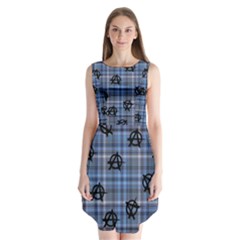 Blue  Plaid Anarchy Sleeveless Chiffon Dress  