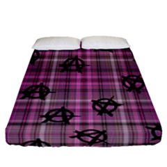 Pink  Plaid Anarchy Fitted Sheet (queen Size)