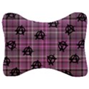 Pink  Plaid Anarchy Velour Seat Head Rest Cushion View1