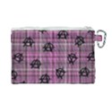 Pink  Plaid Anarchy Canvas Cosmetic Bag (Large) View2