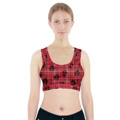 Red Plaid Anarchy Sports Bra With Pocket by snowwhitegirl