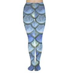 Blue Mermaid Scale Women s Tights by snowwhitegirl