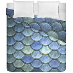 Blue Mermaid Scale Duvet Cover Double Side (california King Size) by snowwhitegirl