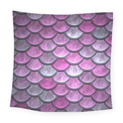 Pink Mermaid Scale Square Tapestry (large)