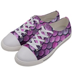 Pink Mermaid Scale Women s Low Top Canvas Sneakers