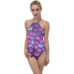 Pink Mermaid Scale Go With The Flow One Piece Swimsuit by snowwhitegirl