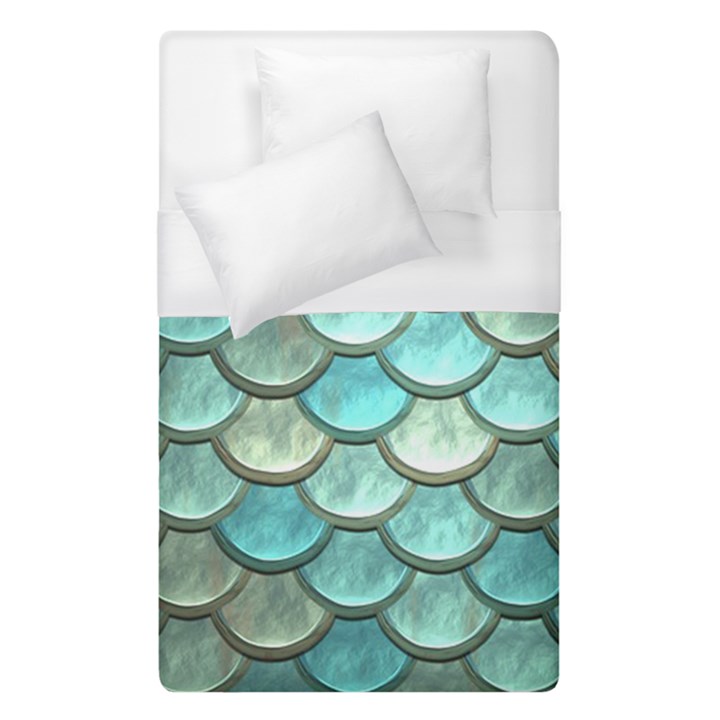 Aqua Mermaid Scale Duvet Cover (Single Size)