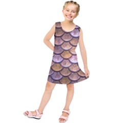 Copper Mermaid Scale Kids  Tunic Dress