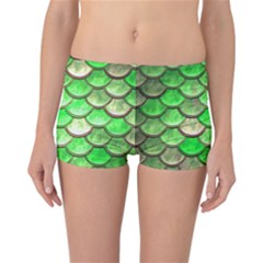 Green Mermaid Scale Reversible Boyleg Bikini Bottoms