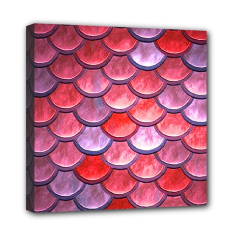 Red Mermaid Scale Mini Canvas 8  X 8  by snowwhitegirl