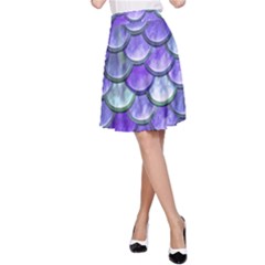 Blue Purple Mermaid Scale A-line Skirt by snowwhitegirl