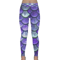 Blue Purple Mermaid Scale Classic Yoga Leggings by snowwhitegirl