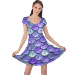 Blue Purple Mermaid Scale Cap Sleeve Dress by snowwhitegirl