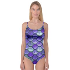 Blue Purple Mermaid Scale Camisole Leotard 