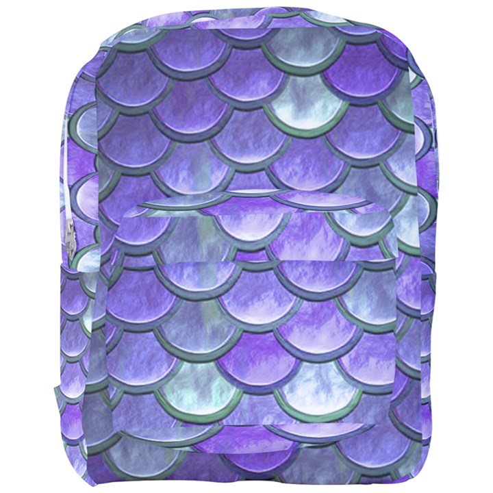 Blue Purple Mermaid Scale Full Print Backpack