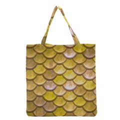 Yellow  Mermaid Scale Grocery Tote Bag by snowwhitegirl