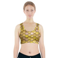 Yellow  Mermaid Scale Sports Bra With Pocket by snowwhitegirl