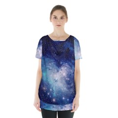 Nebula Blue Skirt Hem Sports Top by snowwhitegirl