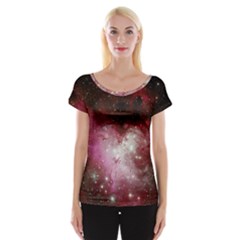 Nebula Red Cap Sleeve Tops