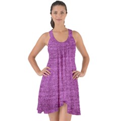 Purple Denim Show Some Back Chiffon Dress