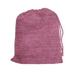 Pink  Denim Drawstring Pouch (xxl) by snowwhitegirl