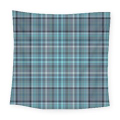 Teal Plaid Square Tapestry (large)