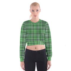 Green Plaid Cropped Sweatshirt