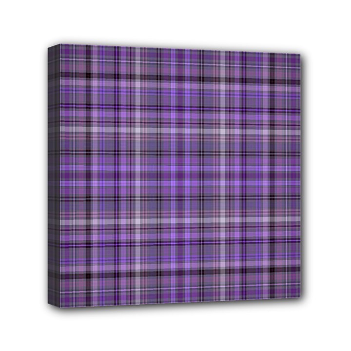 Purple  Plaid Mini Canvas 6  x 6 