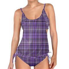 Purple  Plaid Tankini Set