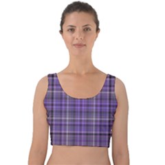 Purple  Plaid Velvet Crop Top by snowwhitegirl