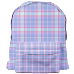 Pink Blue Plaid Giant Full Print Backpack by snowwhitegirl