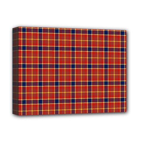 Red Yellow Plaid Deluxe Canvas 16  X 12  