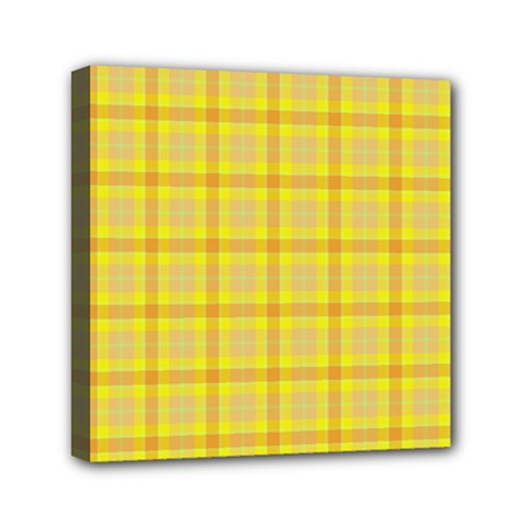 Yellow Sun Plaid Mini Canvas 6  X 6 