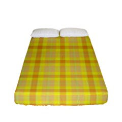 Yellow Sun Plaid Fitted Sheet (full/ Double Size) by snowwhitegirl