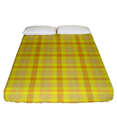 Yellow Sun Plaid Fitted Sheet (king Size)