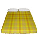 Yellow Sun Plaid Fitted Sheet (King Size) View1