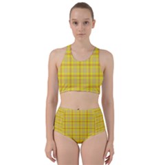 Yellow Sun Plaid Racer Back Bikini Set by snowwhitegirl