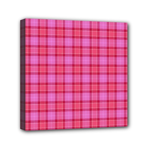 Valentine Pink Red Plaid Mini Canvas 6  X 6 