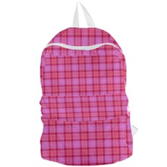 Valentine Pink Red Plaid Foldable Lightweight Backpack