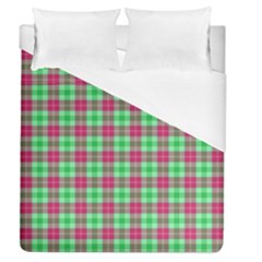 Pink Green Plaid Duvet Cover (queen Size)