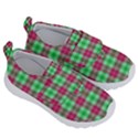 Pink Green Plaid Velcro Strap Shoes View3