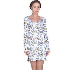 Eggs White Long Sleeve Nightdress by snowwhitegirl