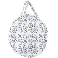 Eggs White Giant Round Zipper Tote by snowwhitegirl