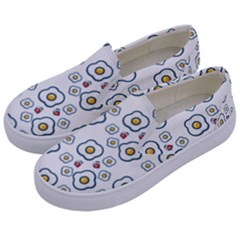 Eggs White Kids  Canvas Slip Ons by snowwhitegirl