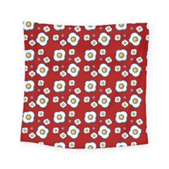 Eggs Red Square Tapestry (small)