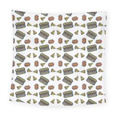 Fast Food White Square Tapestry (large)