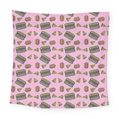 Fast Food Pink Square Tapestry (large)