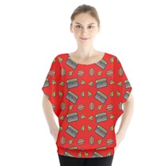 Fast Food Red Blouse