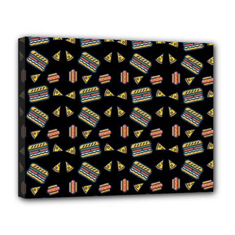 Fast Food Black Canvas 14  X 11  by snowwhitegirl